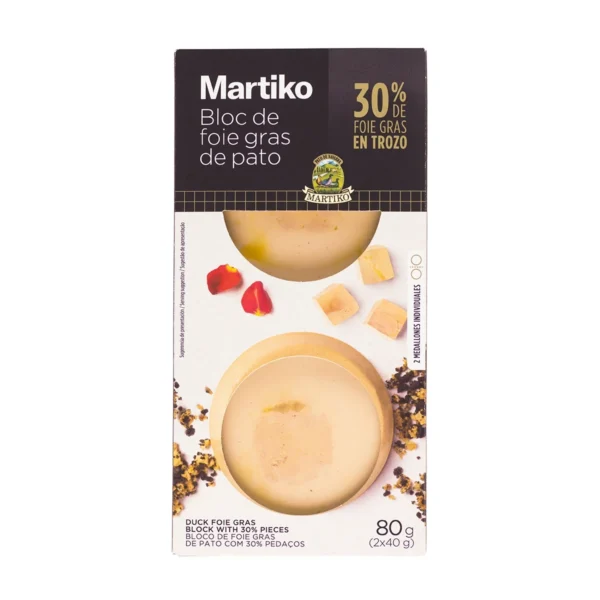 Bloc de foie gras de pato (30% Trozo) Martiko 2x40 g