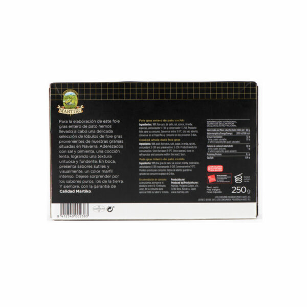 FOIE GRAS ENTERO DE PATO MI CUIT 250 G Martiko