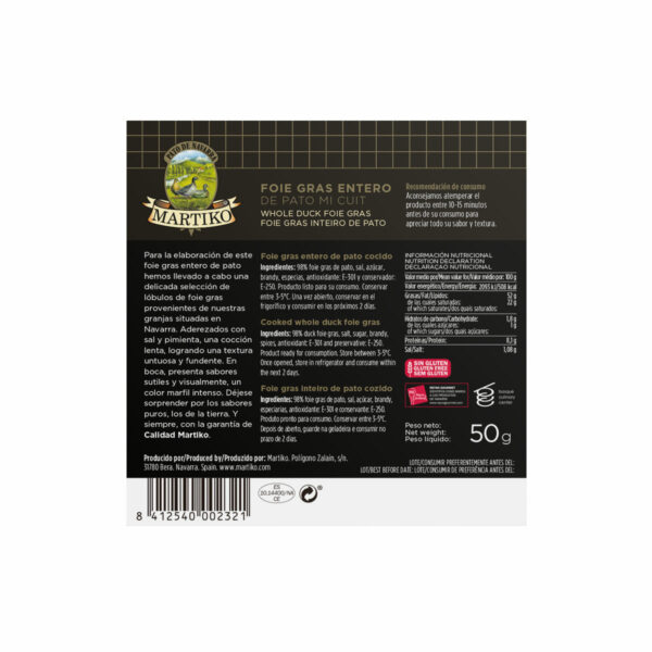 FOIE GRAS ENTERO PATO MICUIT 50 G Martiko