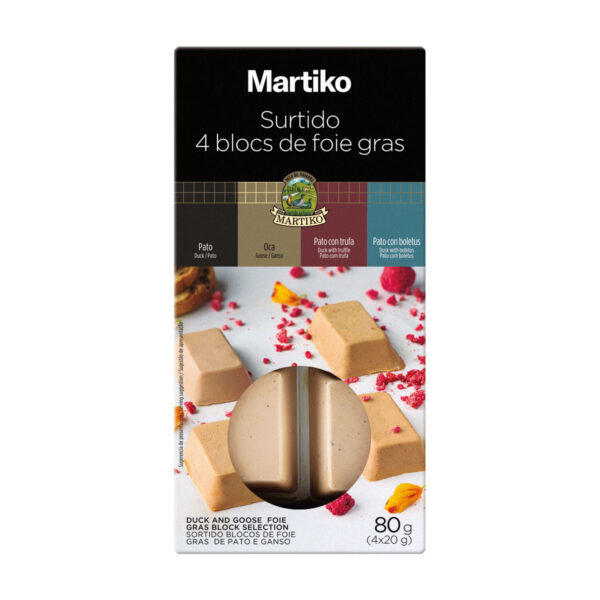 Tabla bloc pato, oca, boletus y trufa 4x20 g