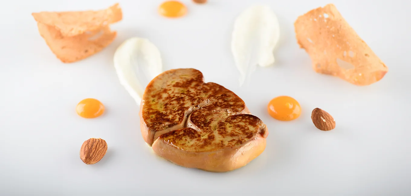 Foie gras fresco de pato Martiko a la plancha con calabaza avainillada y pan de especias