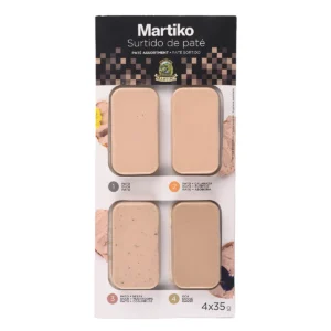 Surtido paté pato, calabaza, setas, oca 4×35 g Martiko