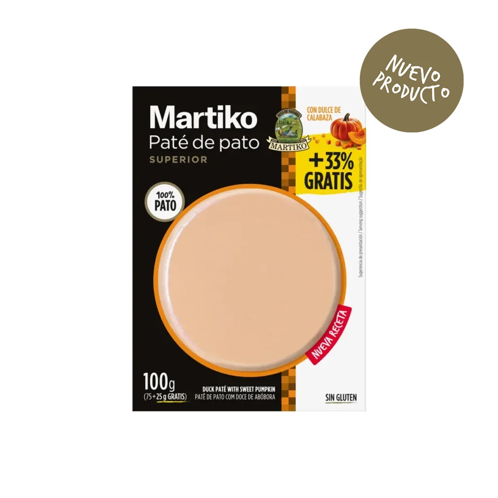 Paté de pato Martiko Superior con dulce de calabaza 75 g + 33% GRATIS