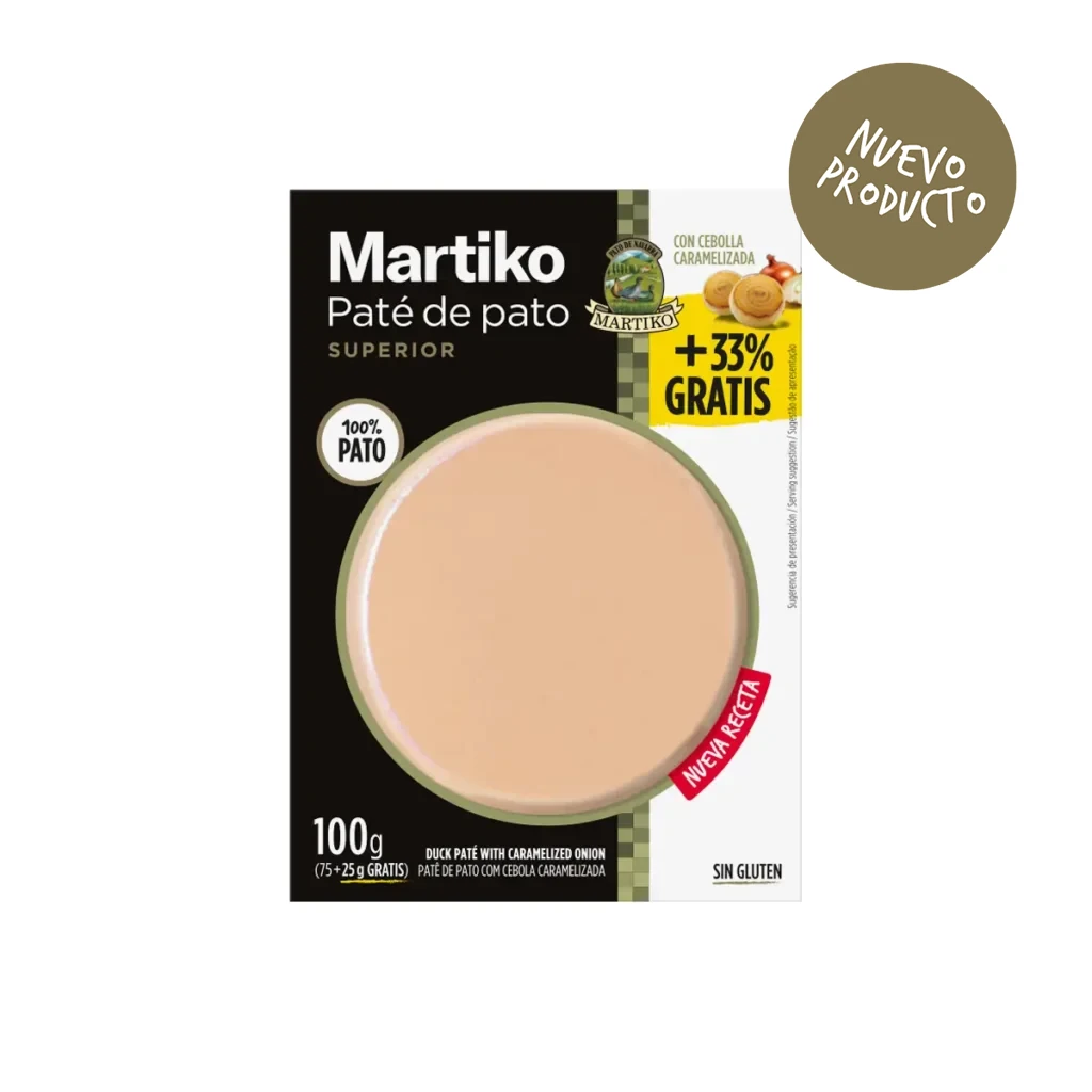 Paté de pato Martiko Superior con cebolla caramelizada 75 g + 33% GRATIS