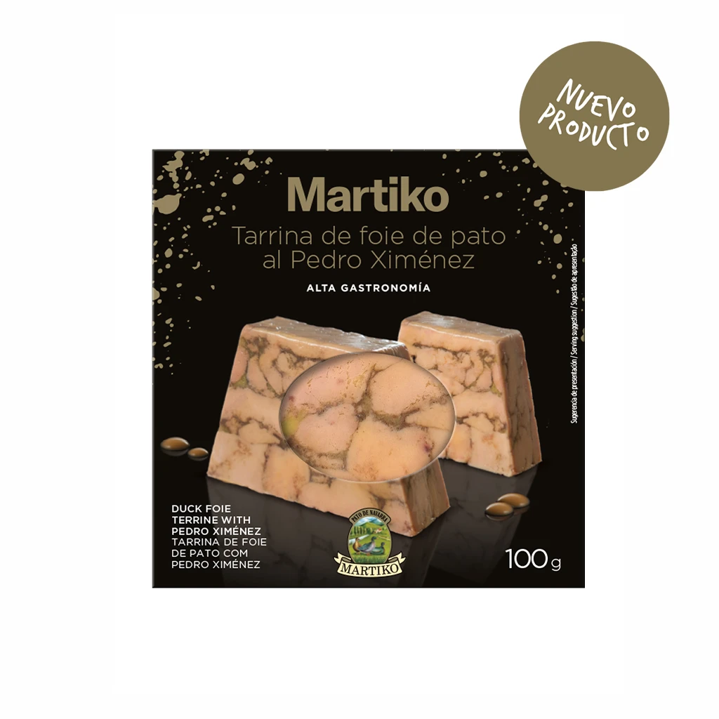 Tarrina de foie de pato al Pedro Ximénez de la gama Alta Gastronomía de Martiko